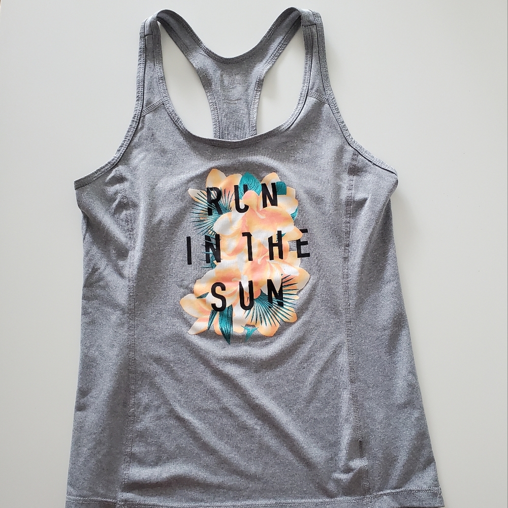 Grey racerback workout tank top